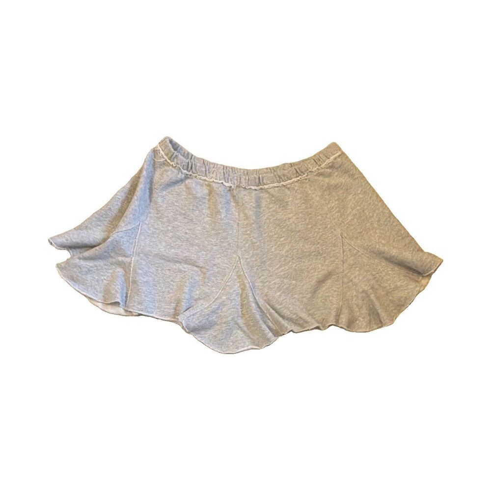 Aerie Women’s Gray Knit Lounge Sweat Shorts XL Elastic Waist Ruffle